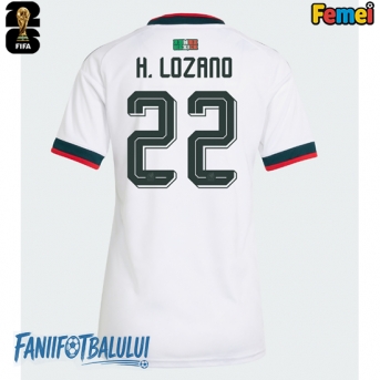 Mexic Hirving Lozano #22 Echipament de Fotbal Replică Mondial 2026 Femei Deplasare
